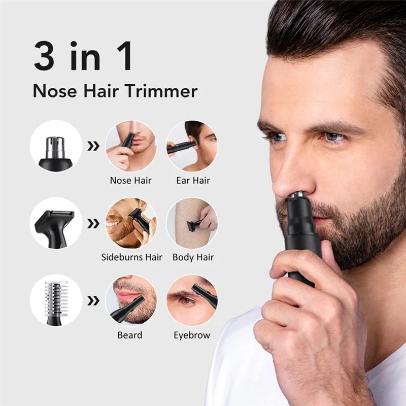 B58B-Three-In-One Multi-Function Trimmer USB Rechargeable Men's Grooming Set Nasal Hair Clippers