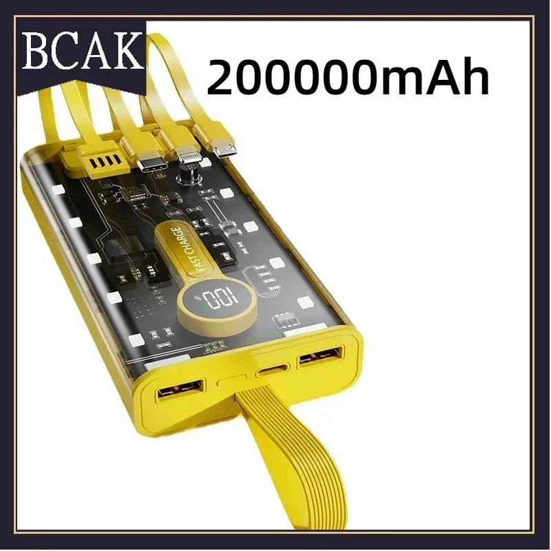 BCAK outdoor20000mAh66W Super Bidirectional Fast Charging Transparent Mobile Power Supply  Large Capacity Power Bank Digital Dis