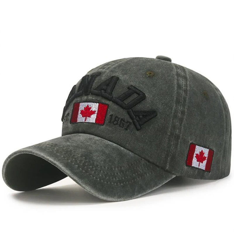 I love canada New Washed Cotton Baseball Cap Snapback Hat For Men Women Dad Hat Embroidery Casual hats Casquette Hip Hop Caps