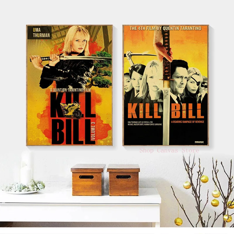 Vintage Classic Fiction Movie Film Kill Bill Canvas Painting Poster Print Wall Art Picture For Living Room Home Decor Aesthetic