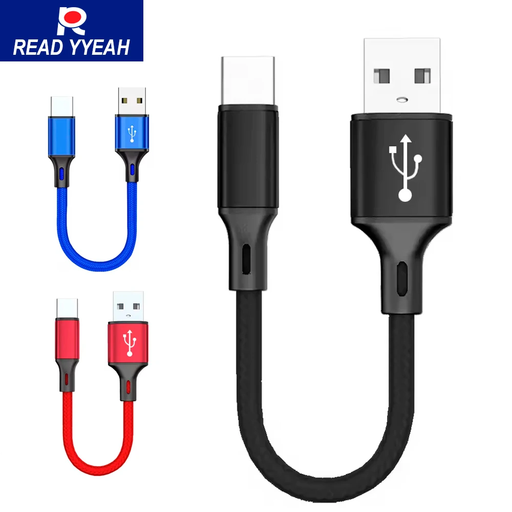 0.25M Cable Micro USB Cables For Power Bank iPhone 15 Samsung Android Phone Type c Data Cord Fast Charging Portable Wire