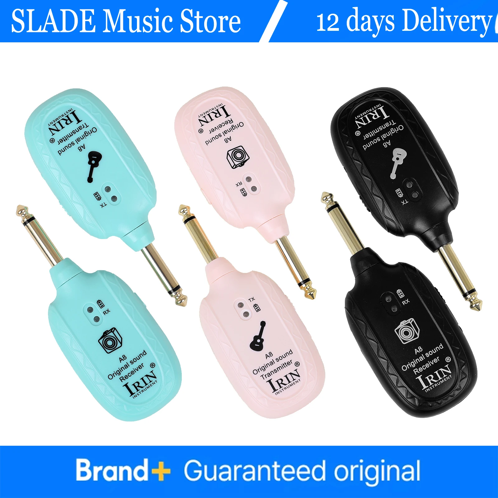 

IRIN 1 компл. A8 Беспроводная гитарная система Встроенный перезаряжаемый беспроводной гитарный передатчик Приемник для электрических музыкальных инструментов