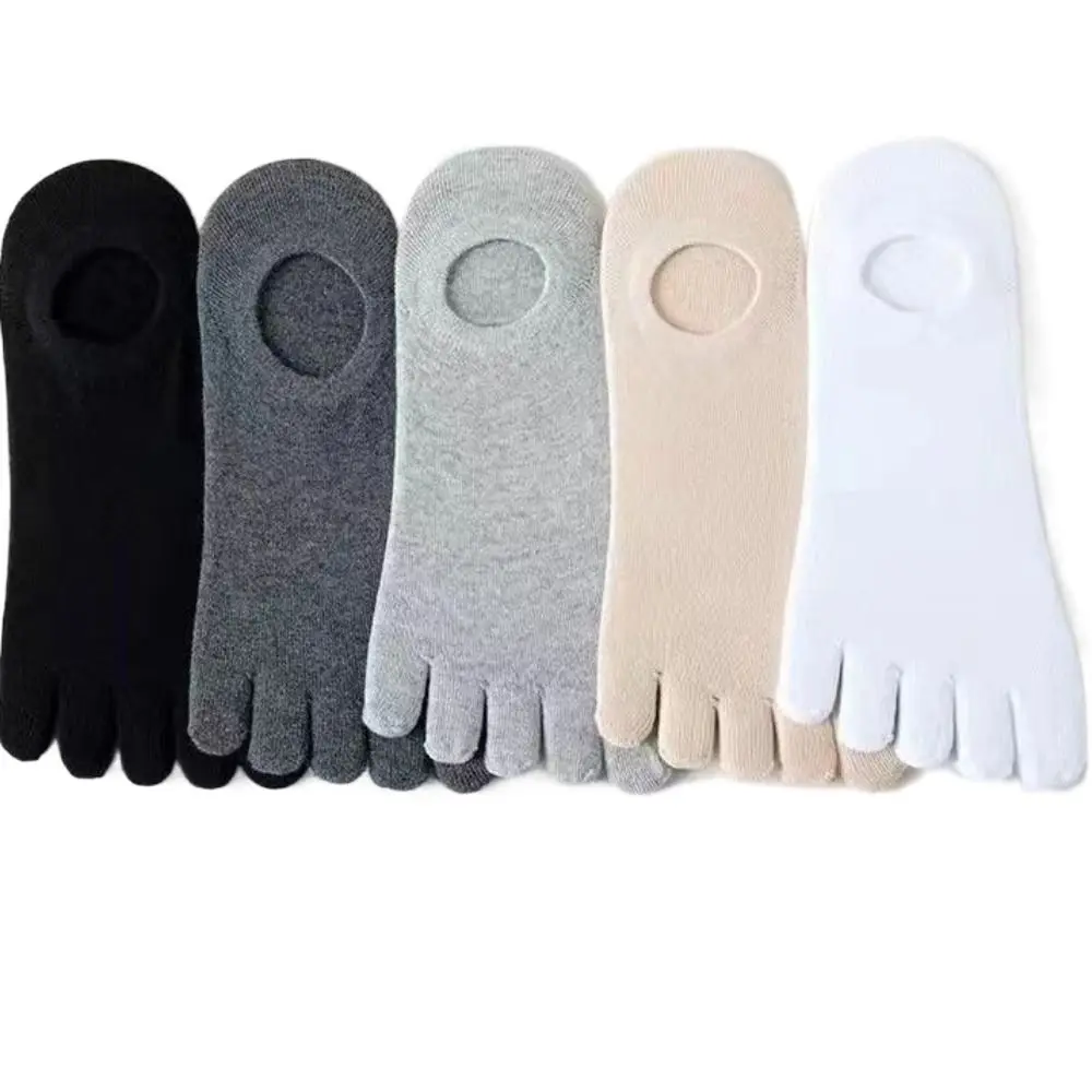 

Fashion Cotton Men's Five Toe Socks Anti-skid Simple Five Finger Invisible Socks Breathable Elastic Running