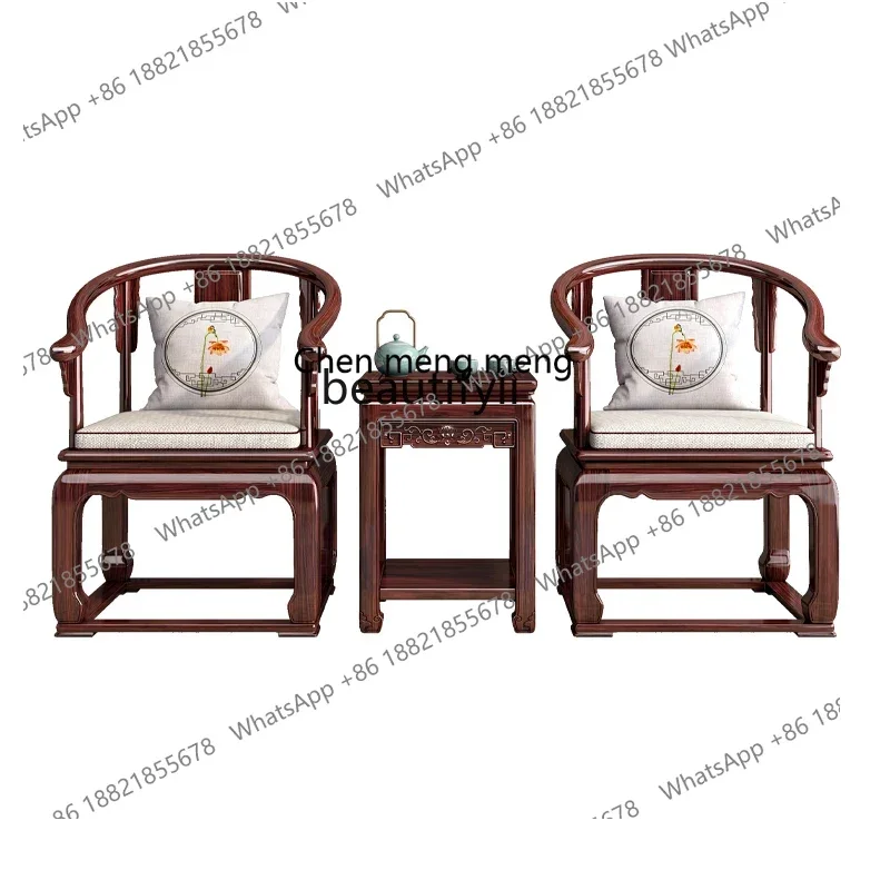 

xz1xzNew Chinese-style rosewood armchair three-piece set rosewood rosewood classical Ming-style tea chair backrest master chair