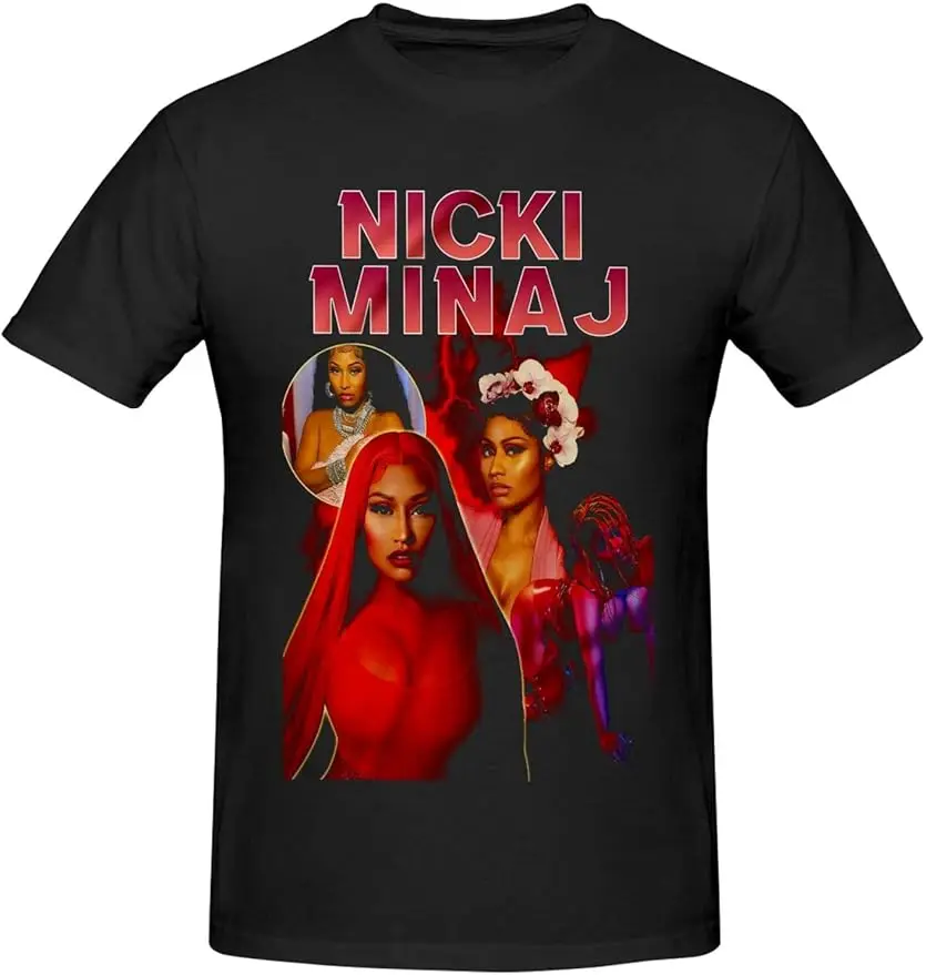 Nicki Rapper Minaj Shirt Men's T-Shirt Classic Short Sleeve Top Fashion Tee X-Large Black