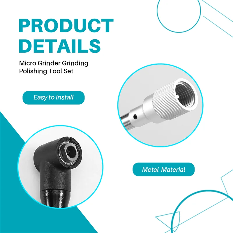 1Set Elbow Hand Micro Grinder Grinding Polishing Tool Set Electric Grinder Transfer Head Part
