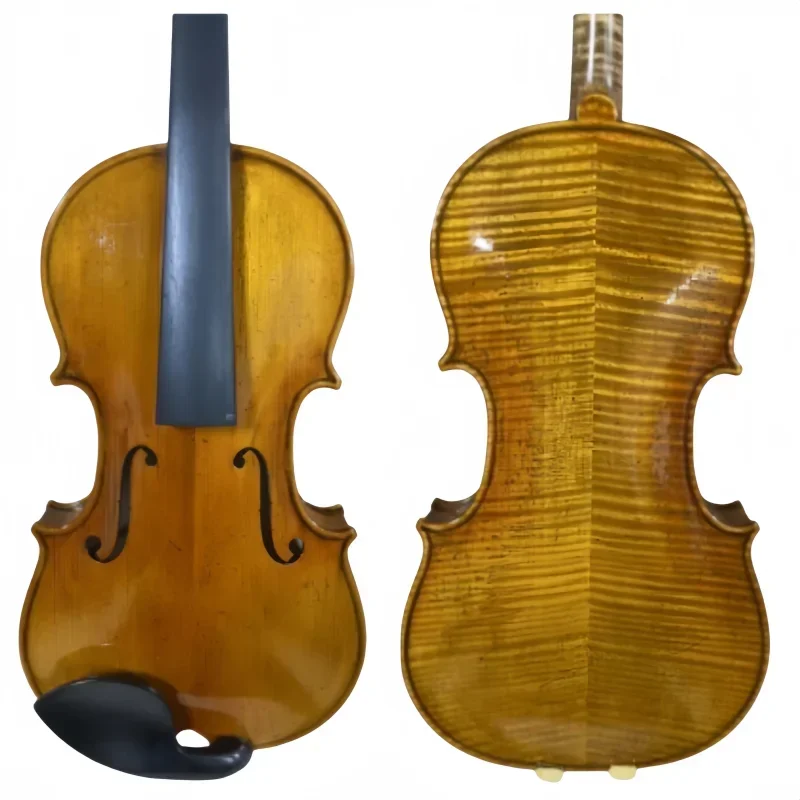 

Handmade Professional 4/4 Advanced Flamed Maple Violin Top Selling with Spruce Face and Ebony Wood Bowed for Performance