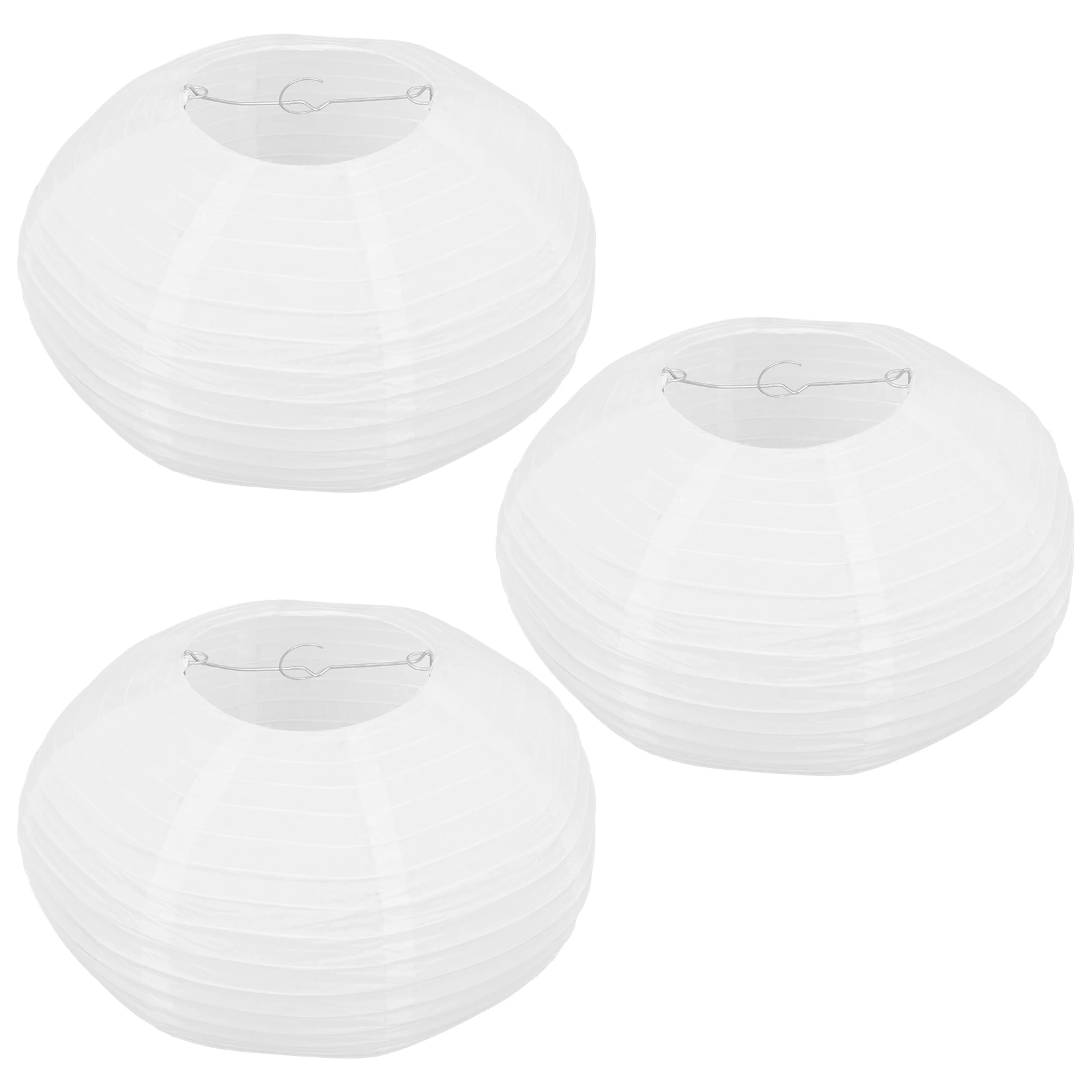 

3pcs Paper Lantern Shade D30cm H20cm Foldable Hanging Lampshades Bedroom Decor Oval Paper Lanterns Ceiling Shades
