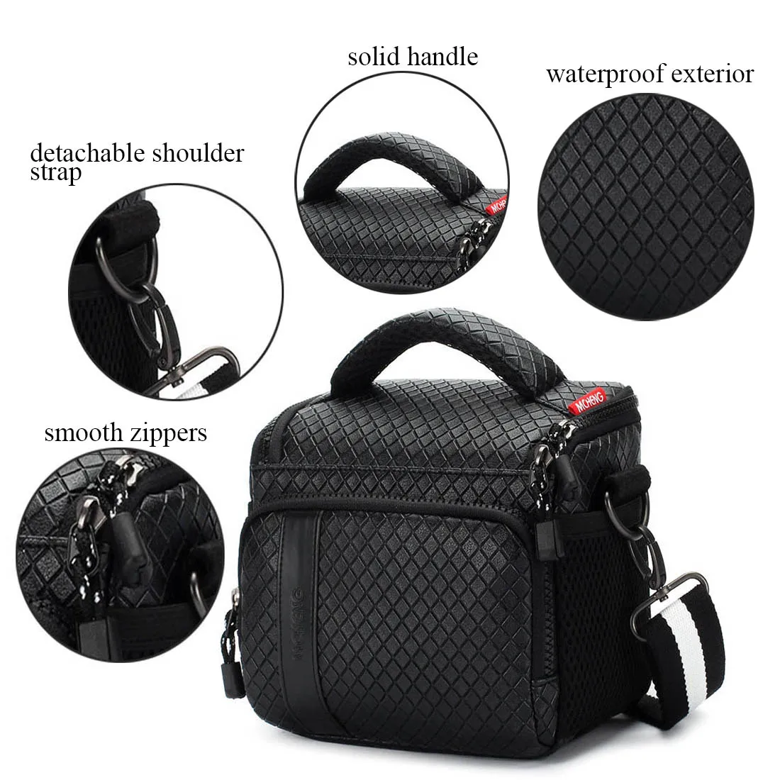 MCHENG Waterproof,Shockproof PU Leather Camera Bag Is Suitable For Most Cameras