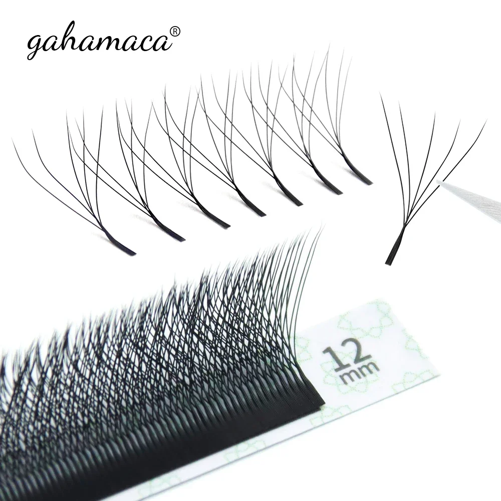 

GAHAMACA W Shape Eyelash Extensions 3D4D5D Premade Volume Fans W Style Faux Mink Soft Easy Faning Professional Natural Lashes