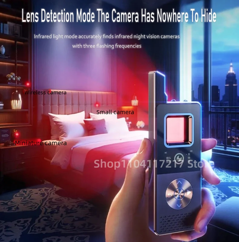 детектор строжки гаджетов, скрытая камера, GPS-трекер, детектор ошибок, радиочастотный сигнал и сильное магнитное обнаружение, защита от подслушивания и отслеживания