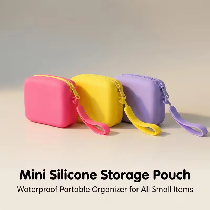 Silicone Coin Purse, Small Jewelry Storage Bag, Mini Data Cable Portable Bag, Key Pouch, Zippered Bag, Travel Storage Organizer.
