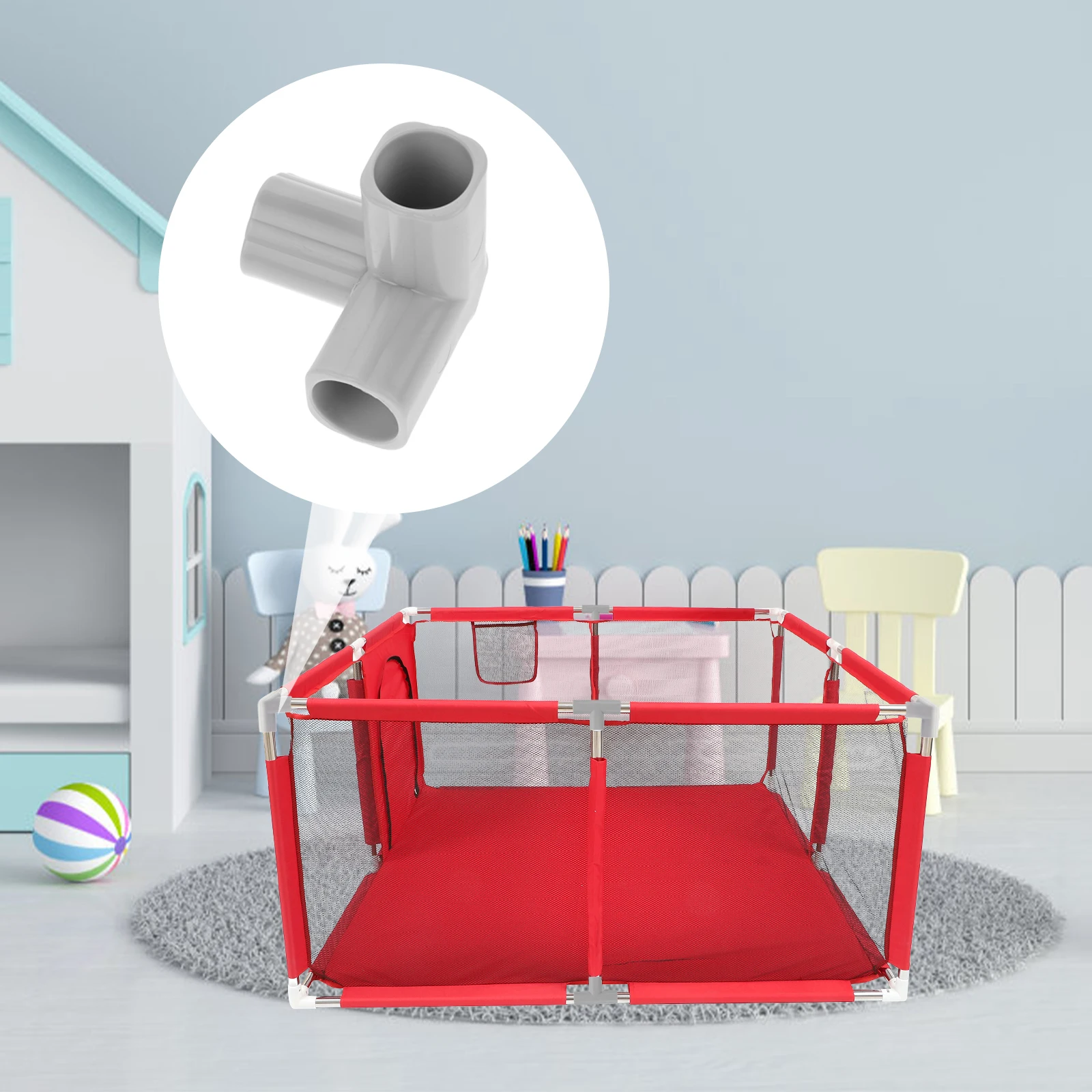 4pcs T-Shaped Steel Pipe Conne - Kids Outdoor Fence recension och pris