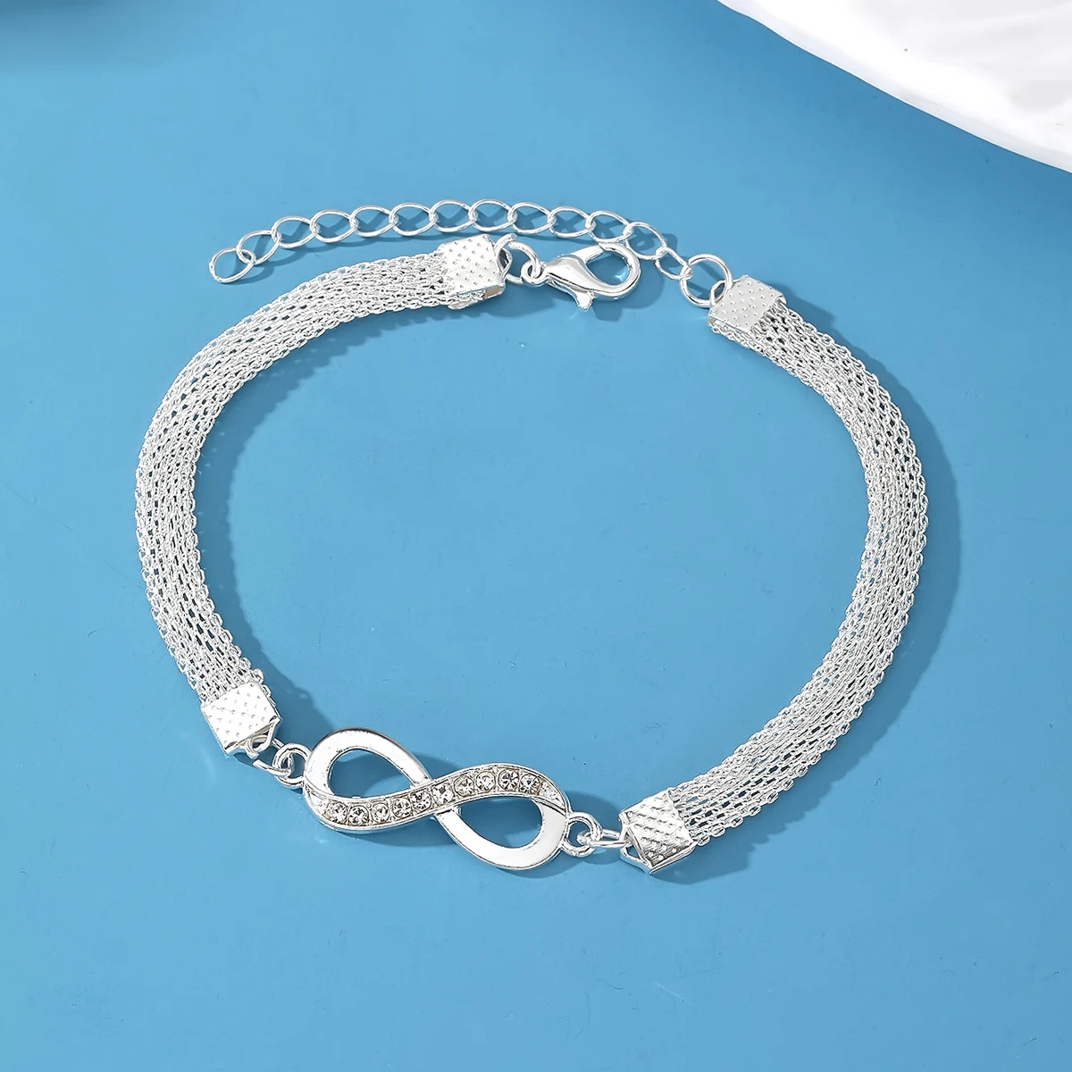 IPARAM Silver Color Chain Bracelet for Women Intersecting Crystal Vintage Bracelet Simple Trendy Party Fashion Jewelry Gifts