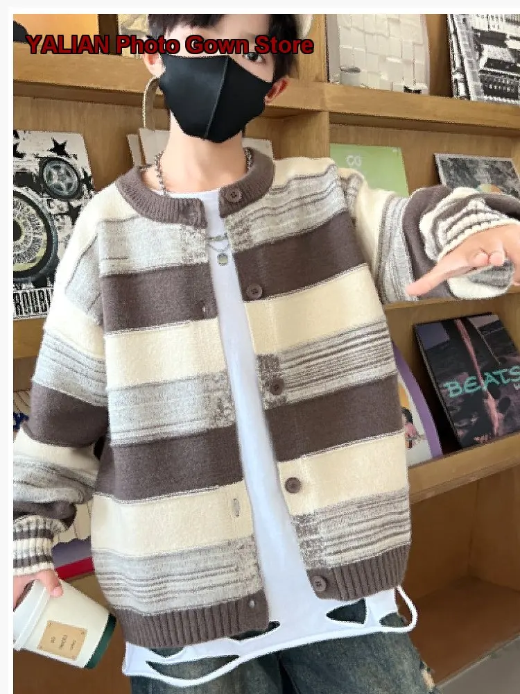 Boys Spring Jacket 2026 Spring Autumn Jacket Older Kids Base Layer Polo Collar Knit Top