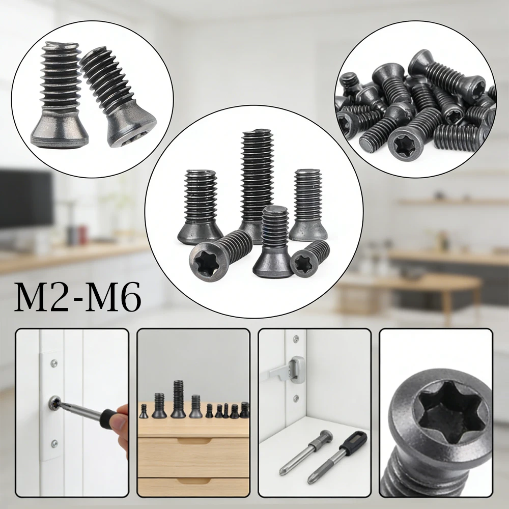 

50pcs Assorted M2-M6 CNC Tool Screws, Torx Drive Insert Screws for Carbide Lathe Inserts, Replacement for Tool Holder Bar