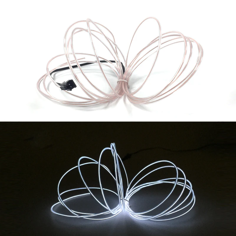 Happy New Year Christmas Party Decor Neon Light 1M/2M/3M/5M/10M Flexible Glowing EL Wire Led Lamp RopeTube Multicolor Led Strip