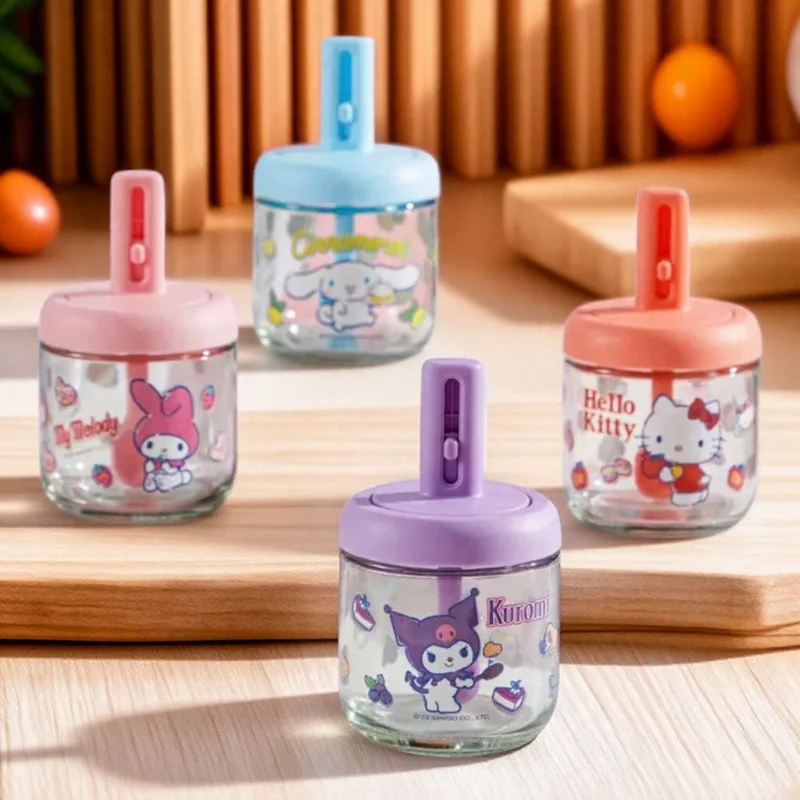 

Sanrio Kitchen Seasoning Box Retractable Spoon Cover Integrated Salt Jar Sugar Jar Household Seasoning Jar Storage Box
