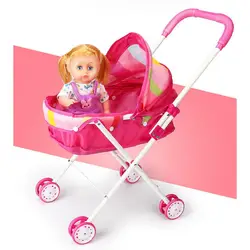 ABS Plastic Doll Stroller (Iron Support Frame) Baby Doll Carriage, Pretend Play