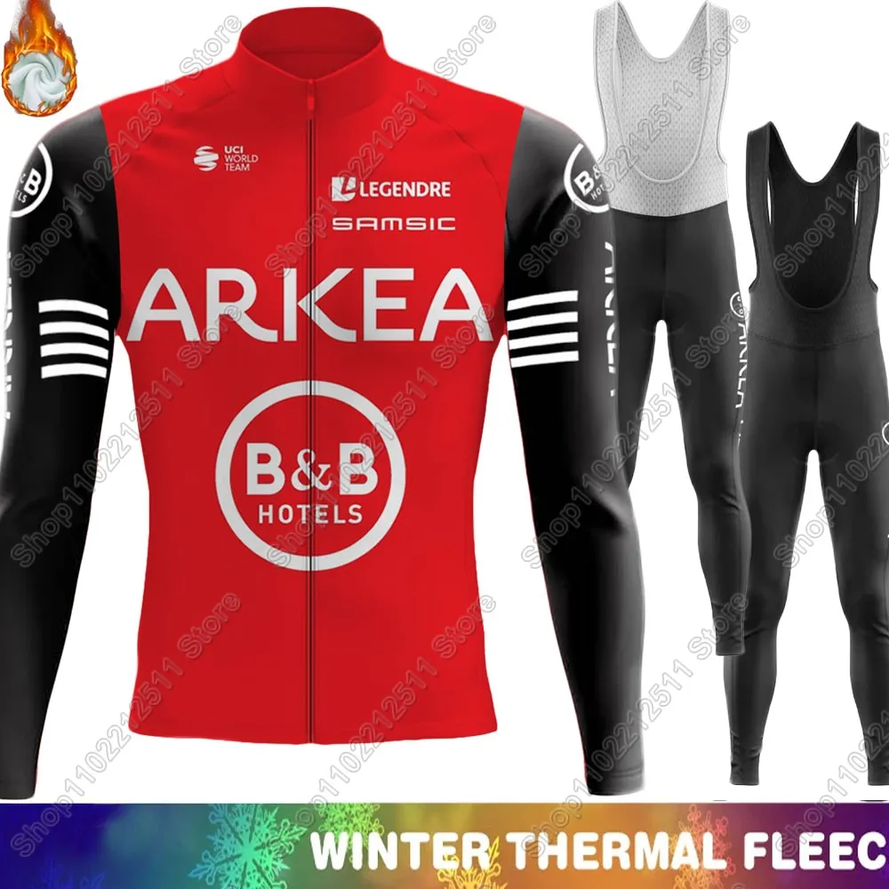 2025 Arkea Samsic BB Hôtel Team Cycling Jersey Set Winter Clothing Suit Mens Long Sleeve MTB Bike Road Pants Bib Ropa Ciclismo