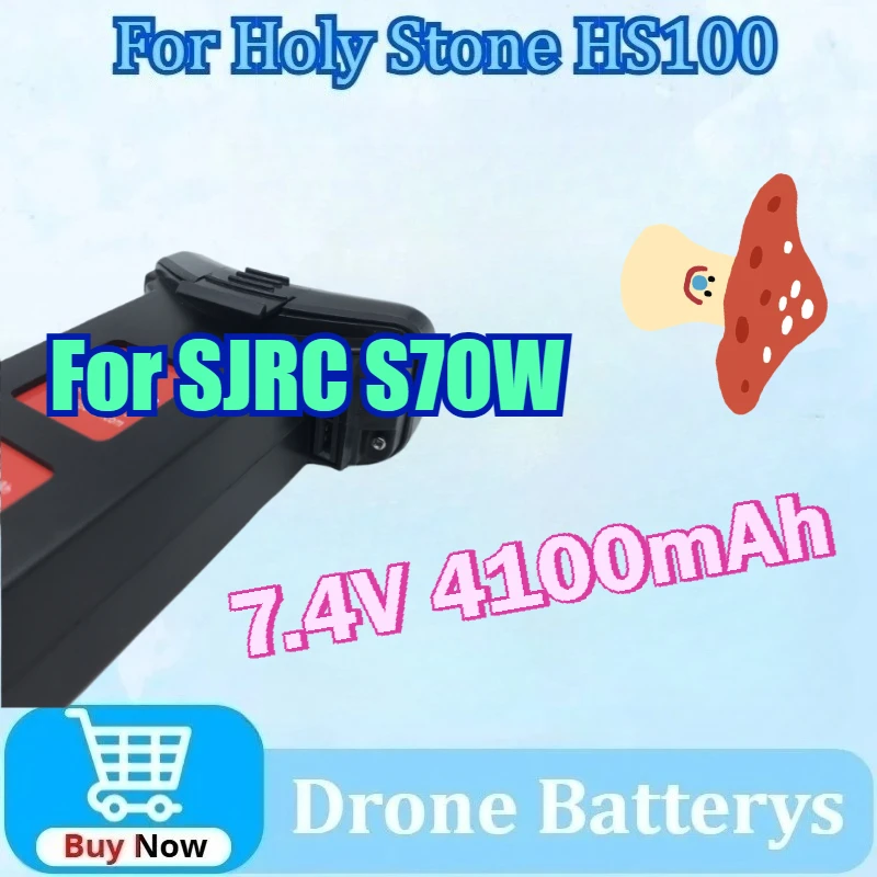 

Upgraded 7.4V 4100mAh Drone Battery for Holy Stone HS100 S70 T35 for SJR/C S70W Lithium Battery RC Drone Quadcopter Spare Parts