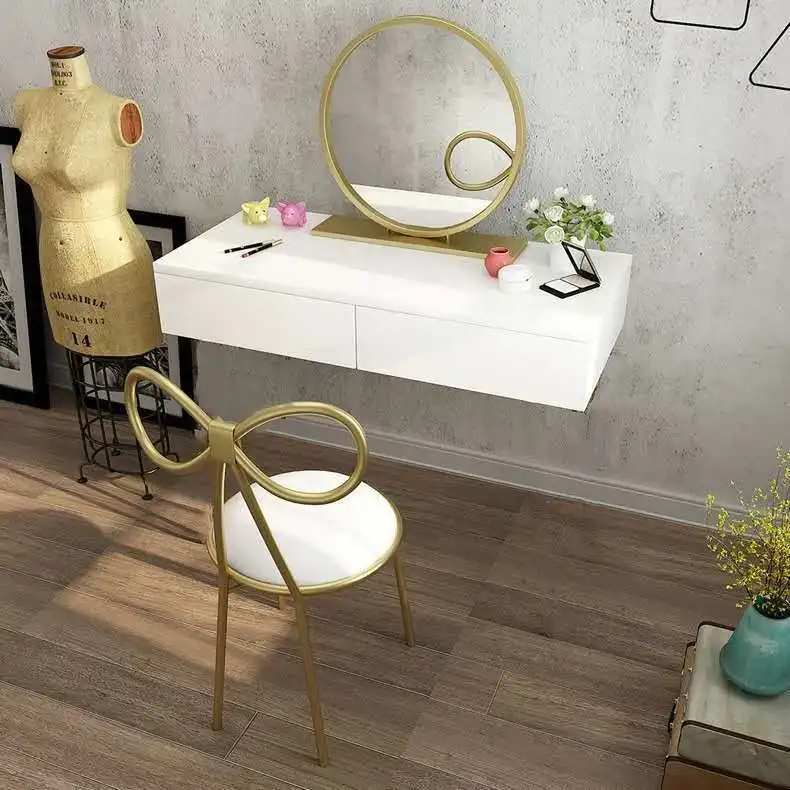 

Hanging Vanity, Wall Mounted Vanity, Bedroom Wall Mounted Desk, Unpainted Density Board Material, Suitable for Bedroom Use