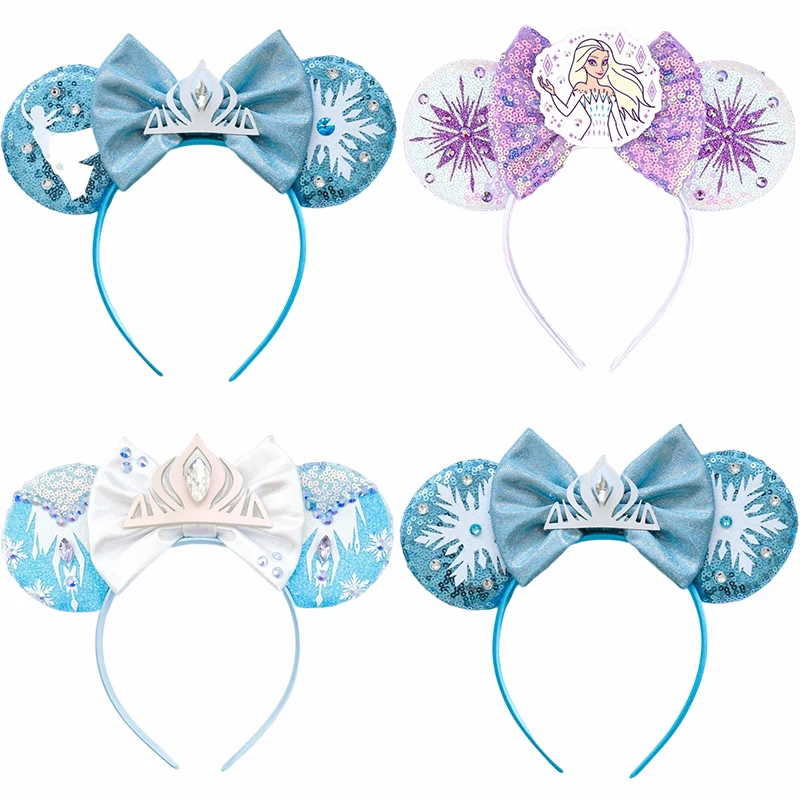 

Disney Elsa Olaf Hair Band Girls Frozen Headband Kids Snowflake Sequins Hairbands Crown Cosplay Princess Anna Hair Accessories