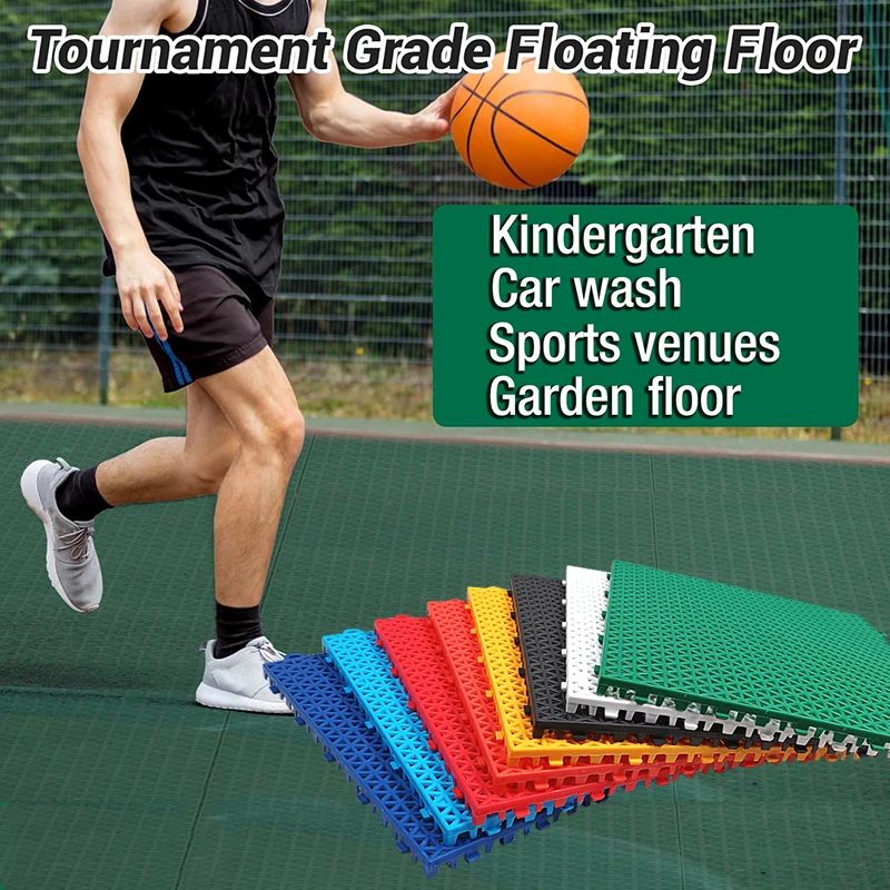 

10pcs kindergarten sports Bathroom splicing mats grid waterproof suspension floor car wash balcony garden swimming pool plastic