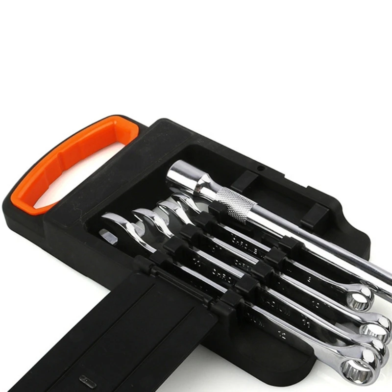 5/8Pcs Ratcheting Combination Wrench Set Auto Repair Key Wrenches Spanner with Bracket Double Ended Open End Box Wrench