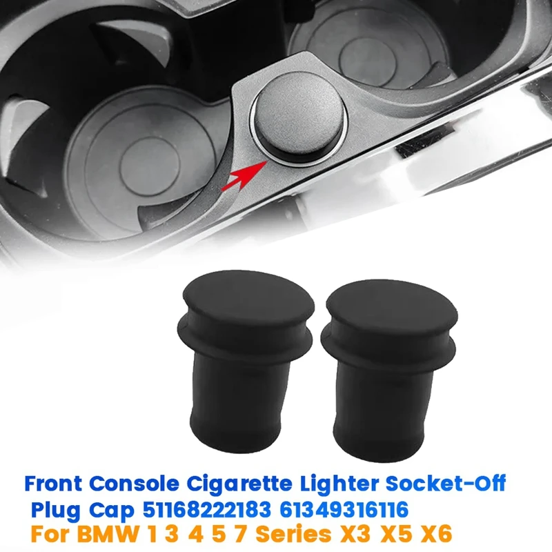 Car Front Console Cigarette Lighter Socket-Off Plug Cap 51168222183 61349316116 For BMW 1 3 4 5 7 Series X3 X5 X6