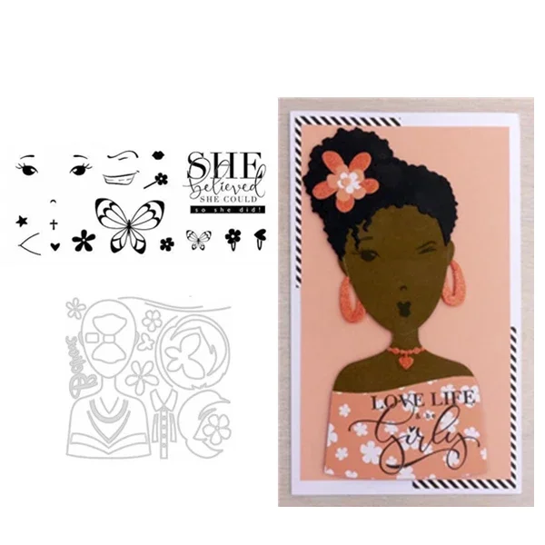 Прозрачные штампы и Вырубные штампы для девочек «сделай сам» для скрапбукинга/изготовления карт/Детские Рождественские забавные украшения