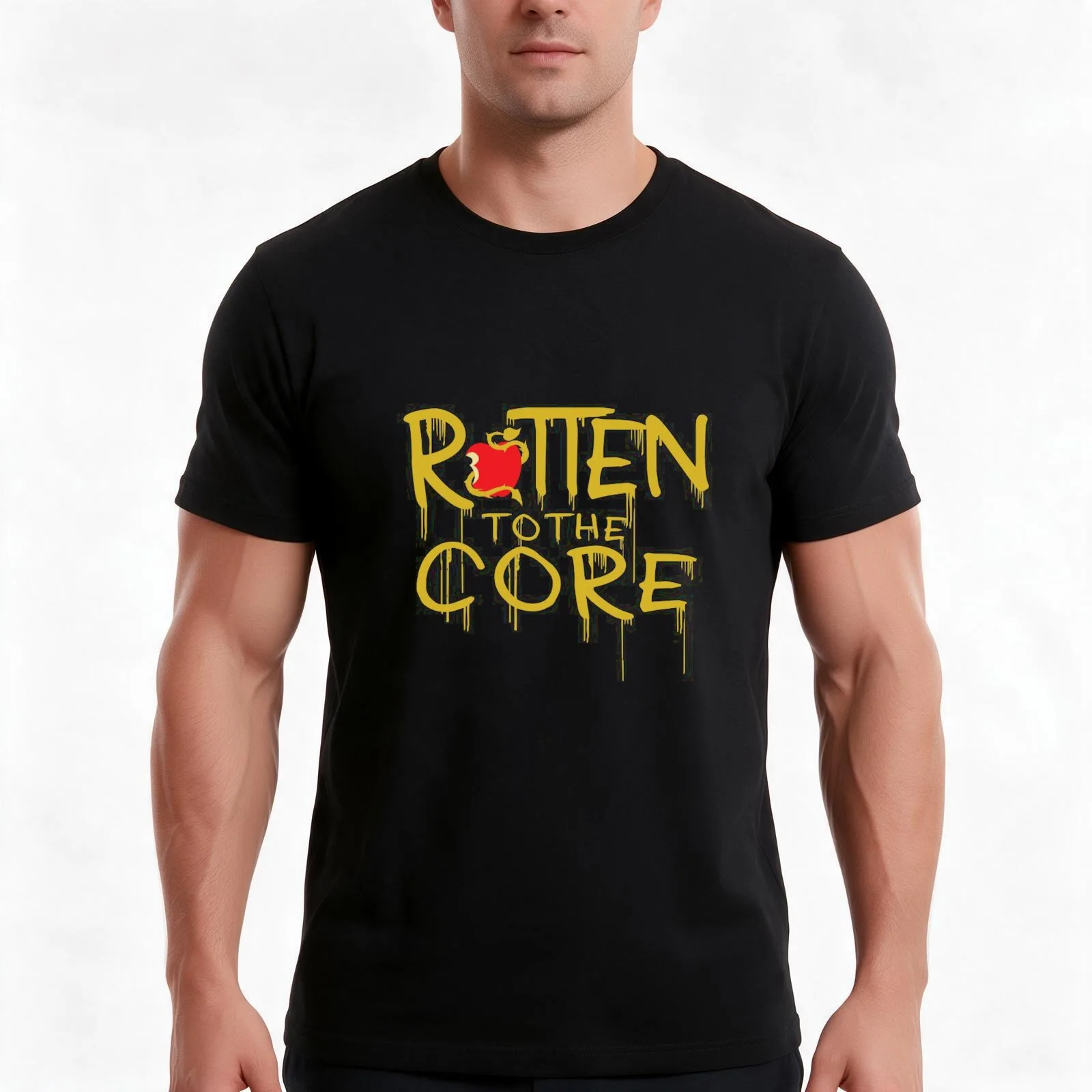 Rotten to the core T-Shirt, Summer Casual Cotton Tee, Oversized Streetwear Tops, Vintage Graphic Print, Loose Fit Short Sleeve