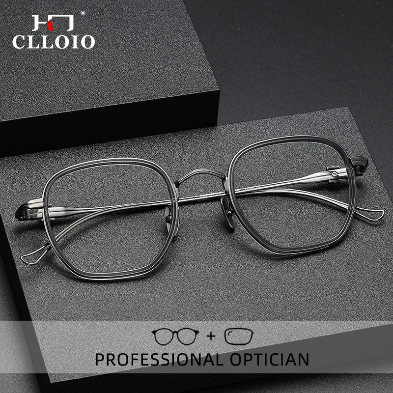 

CLLOIO Chrome Hearts Myopia Prescription Reading Glasses Men Luxury Pure Titanium Acetic Anti Blue Ray Hyperopia Optical Glasses