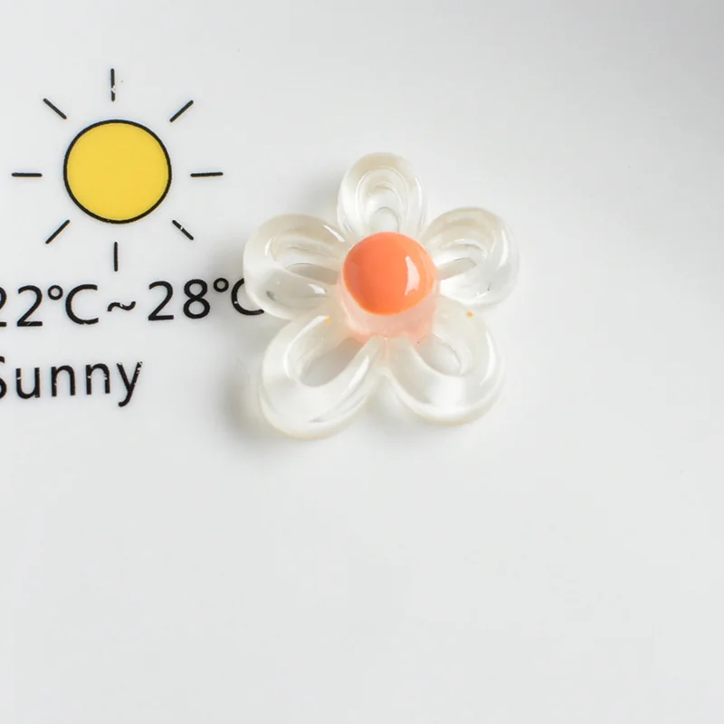 WFFNNKC 10-20Pcs Transparency Color Flower Resin Crafts Cute Hairpin Jewelry Decor Patch DIY Garment Sewing Supplies Accessories
