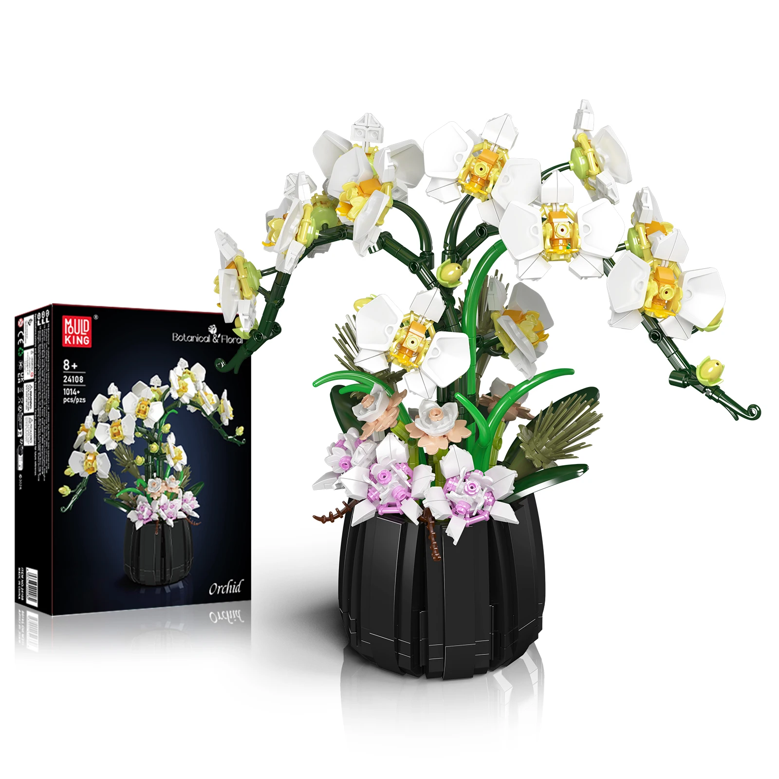 

MOLD KING цветок орхидеи 1014 шт. строительный набор реалистичная ботаническая модель MOC для взрослых детей креативный подарок «сделай сам» 24108