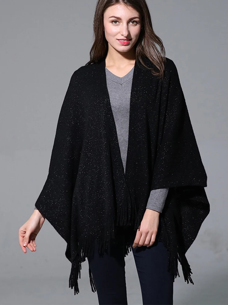 New Sparkly Bright Silk Autumn Winter Lady Warm Cashmere Women Scarf Poncho Fringed Wrap Blanket Capa Para Mujer Pashmina Shawls