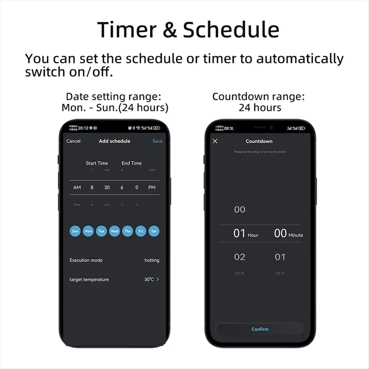 Goodprice WiFi Smart Temperature and Humidity Switch with 1M Sensor 16A Temperature Humidity Switch Supports Voice Control