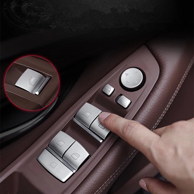 

Car Door Armrest Window Glass Switch Buttons Cover Sticker For BMW F20 F25 F48 F26 F10 F07 F34 Interior Accessories Decals Trim