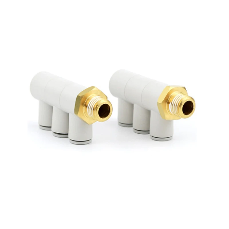 Пневматический разъем с одной головкой, 3 комплекта из четырех вентиляционных труб, быстроразъемный разъем KQ2VT04/KQ2VT06/KQ2VT08/KQ2VT10-01/02/03/04AS