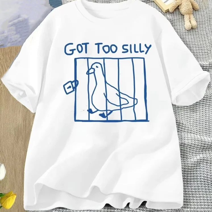 

Got Too Silly T Shirt Women Harajuku Funny Silly Goose T-shirt Casual Women's Streetwear Clothes Harajuku Short Sleeve Casual