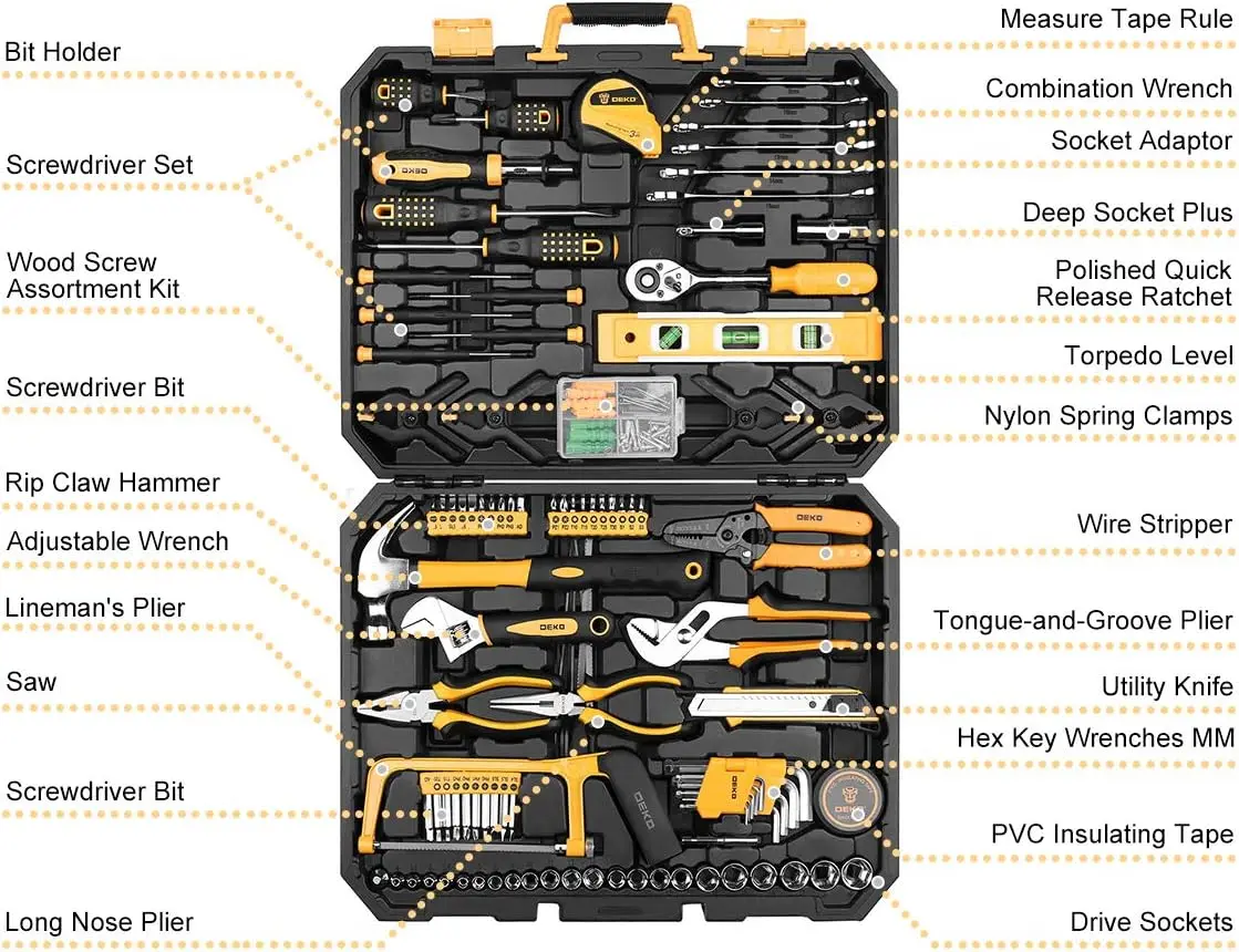 228-Piece Socket Wrench Set with Toolbox - Auto Repair & DIY Hand Tools, Chrome Steel, Portable Case