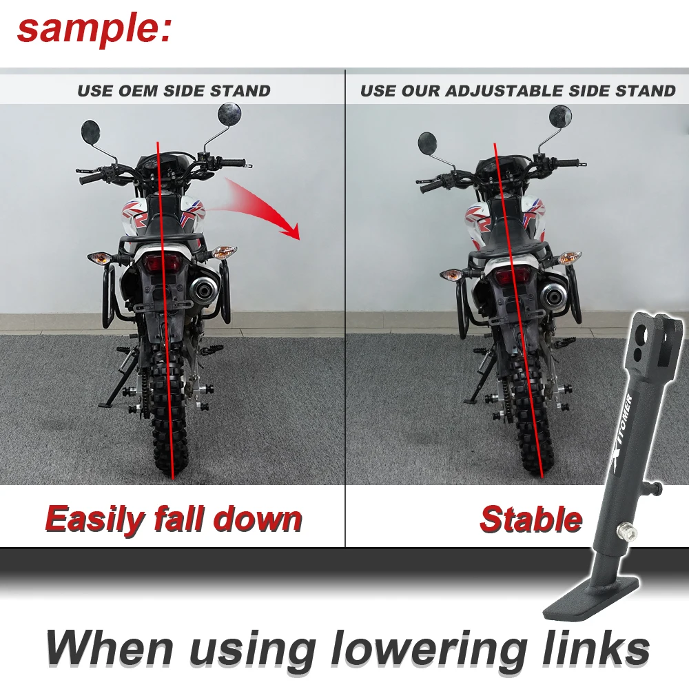 For Honda CBR600RR 2007-2023 2024 2025 2026 CBR 600RR Rear Suspension Lowering Link Motorcycle Adjustable Kickstand Side Stand