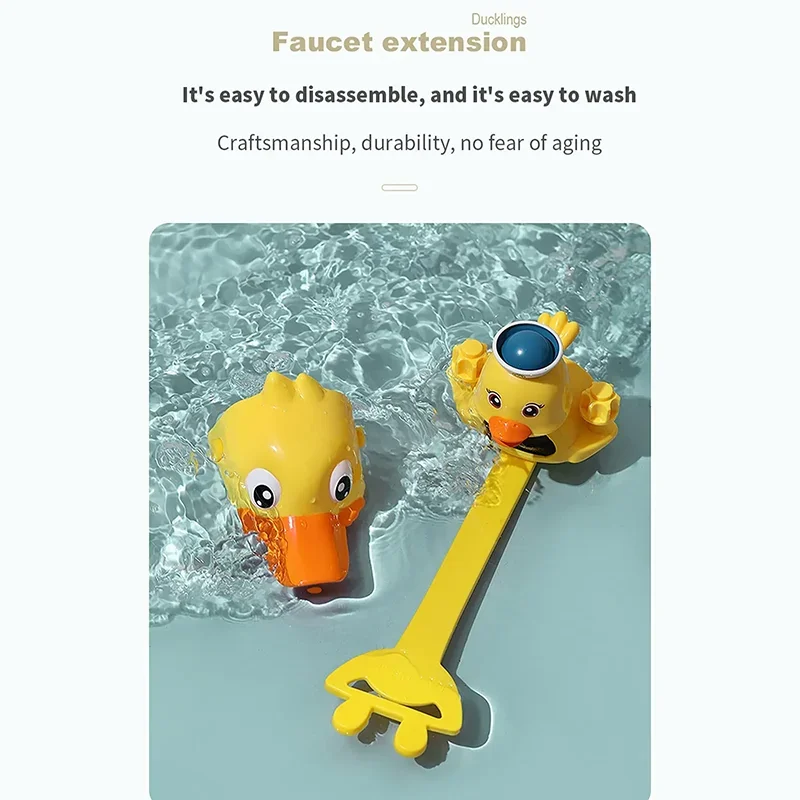 Children\'s Baby Nerdy Duck Faucet Extender Hand Wash Splash Proof Cartoon Guide Sink Extension Lengthening Toys