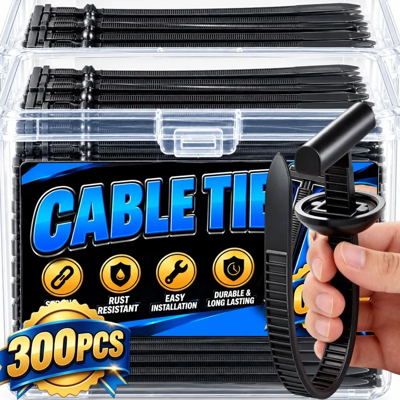 300/10Pcs Universal Cable Tie Buckles Self-Locking Car Bumper Auto Body Repair Black Plastic Cable Ties Tools Fasteners with Pin
