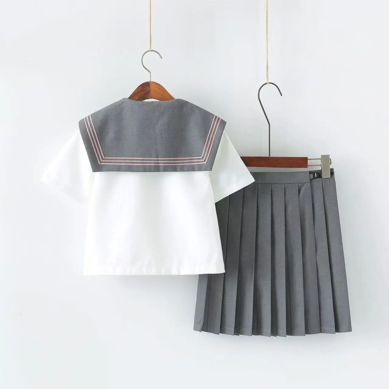 Set gonna orm della scuola superiore een Abito da marinaio con risvolto Completo da studente per adolescenti Sle giapponese per tutte le stagioni