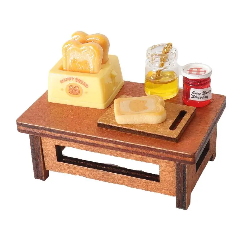 1/3/5 juegos de casa de muñecas en miniatura, máquina para hacer pan tostado, mermelada, modelo para el hogar, Mini muebles de simulación, decoración, juguete, accesorios para casa de muñecas