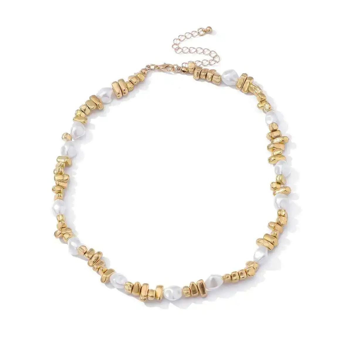 Lacteo Trendy Gold Color Plastic Beaded Creative Necklace Women Retro Imitation Pearl Daily Banquet Aesthetic Jewelry Accessory image 5