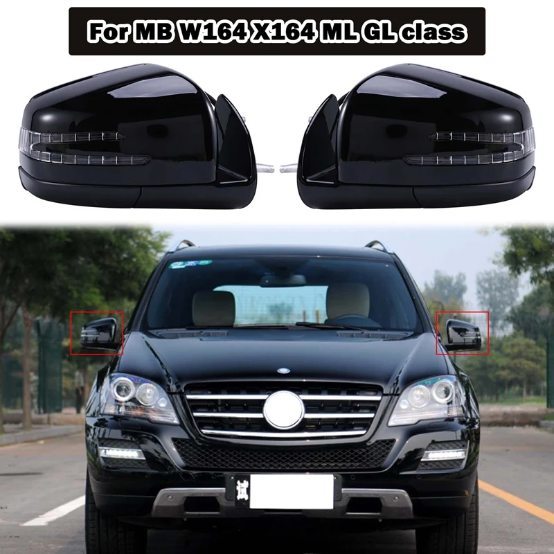 For 2005-2011 Mercedes Benz W164 X164 ML GL Class Power Rear View Mirror Side Door Mirror Assembly Black