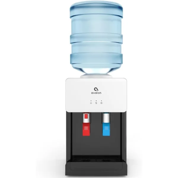 Avalon Premium Hot/Cold Top Loading Countertop Water Cooler Dispenser With Child Safety Lock. UL Listed- White