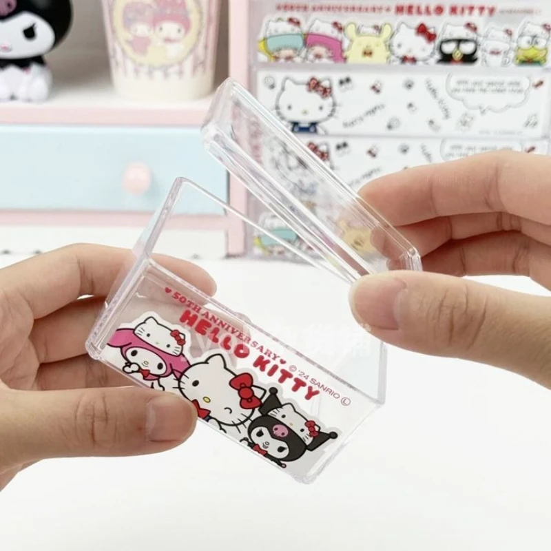 

Cartoon HelloKitty Desktop Miscellaneous Mini Storage Box Cute and Exquisite My Melody Rubber Band Pin Storage Box with Lid Gift